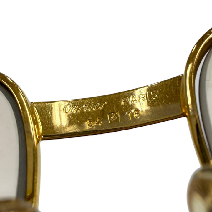良品▼Cartier カルティエ ヴィンテージ トリニティ グラデーションレンズ アイウェア サングラス ゴールド ボルドー 54□16 130 度入り