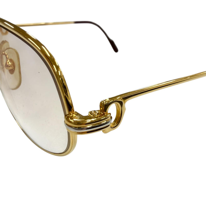 良品▼Cartier カルティエ ヴィンテージ トリニティ グラデーションレンズ アイウェア サングラス ゴールド ボルドー 54□16 130 度入り