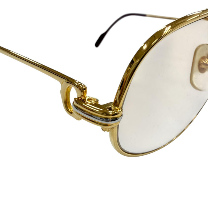 良品▼Cartier カルティエ ヴィンテージ トリニティ グラデーションレンズ アイウェア サングラス ゴールド ボルドー 54□16 130 度入り