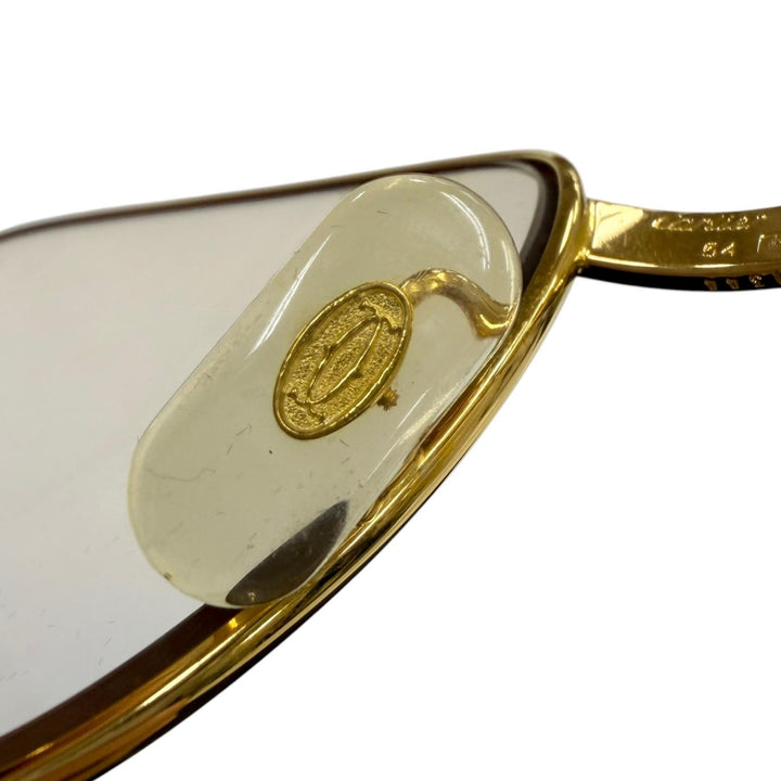 良品▼Cartier カルティエ ヴィンテージ トリニティ グラデーションレンズ アイウェア サングラス ゴールド ボルドー 54□16 130 度入り