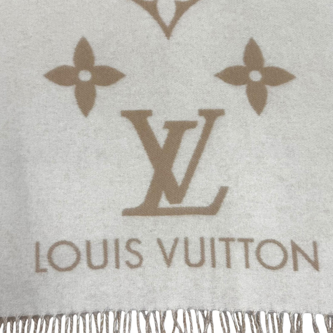 極美品★LOUIS VUITTON ルイヴィトン M78123 マフラー レイキャビック カシミヤ100% 現行品 モノグラム フリンジ付 170cm×45cm 正規品