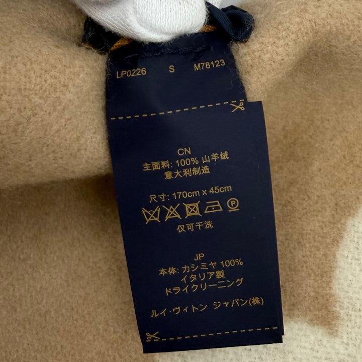 極美品★LOUIS VUITTON ルイヴィトン M78123 マフラー レイキャビック カシミヤ100% 現行品 モノグラム フリンジ付 170cm×45cm 正規品