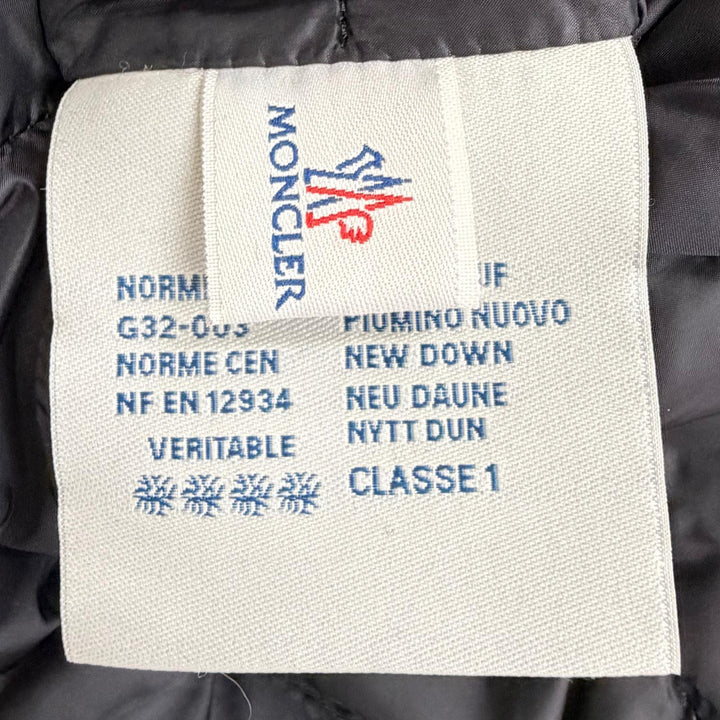 美品△MONCLER モンクレール PREMIERE NOISETTE ウール100％ 襟ミンクショール付き ダブルブレスト ダウンコート ブラック 0 伊製 正規品