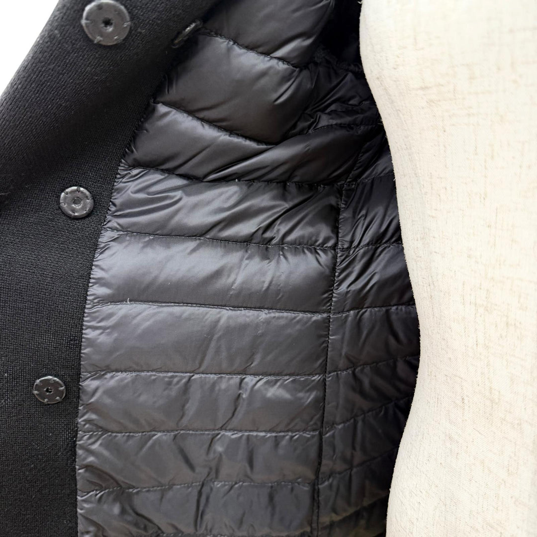 美品△MONCLER モンクレール PREMIERE NOISETTE ウール100％ 襟ミンクショール付き ダブルブレスト ダウンコート ブラック 0 伊製 正規品
