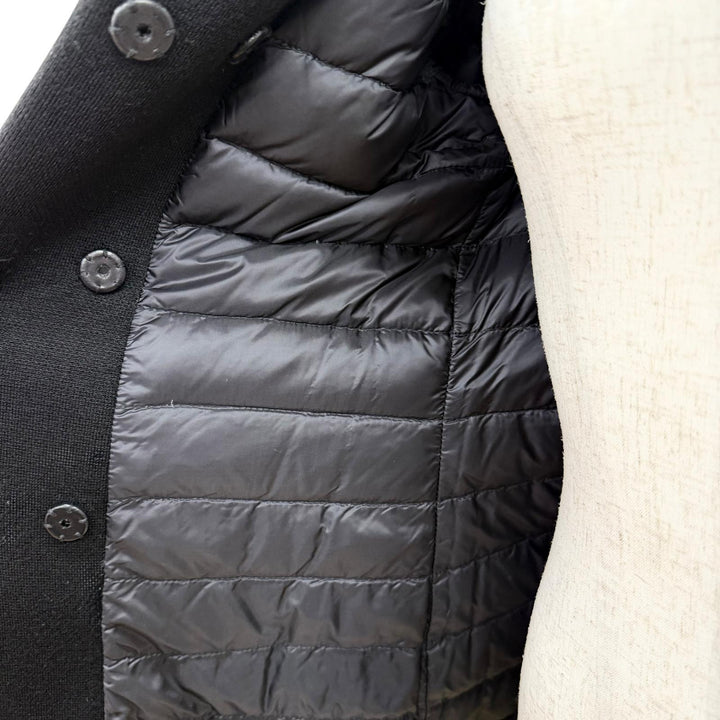 美品△MONCLER モンクレール PREMIERE NOISETTE ウール100％ 襟ミンクショール付き ダブルブレスト ダウンコート ブラック 0 伊製 正規品
