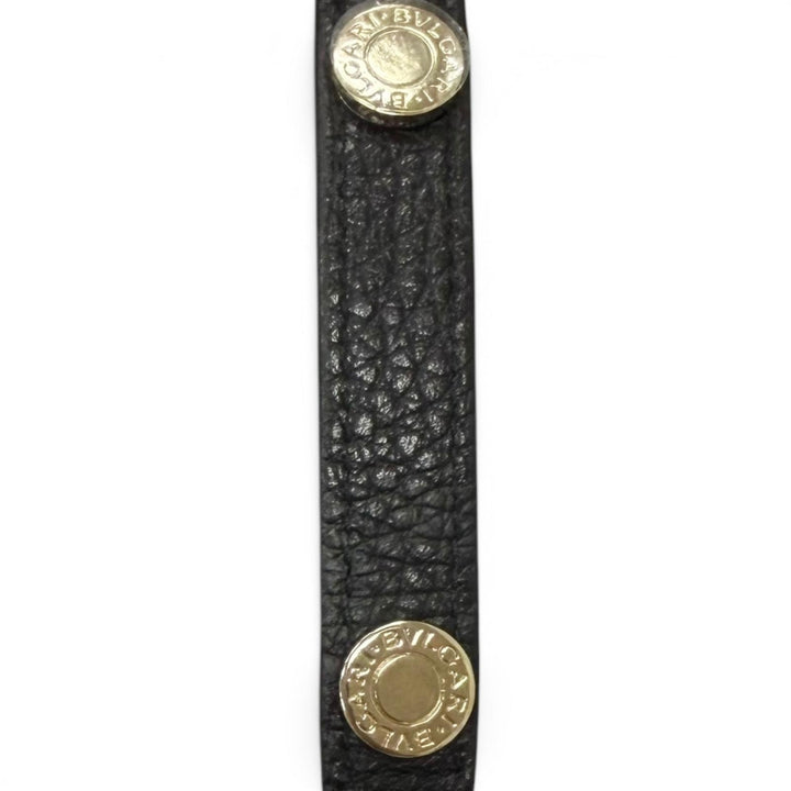 美品□BVLGARI ブルガリ キャンバス レザー ロゴ総柄 レザーストラップ付 ブルガリブルガリ ショルダーウォレット 長財布 黒 イタリア製