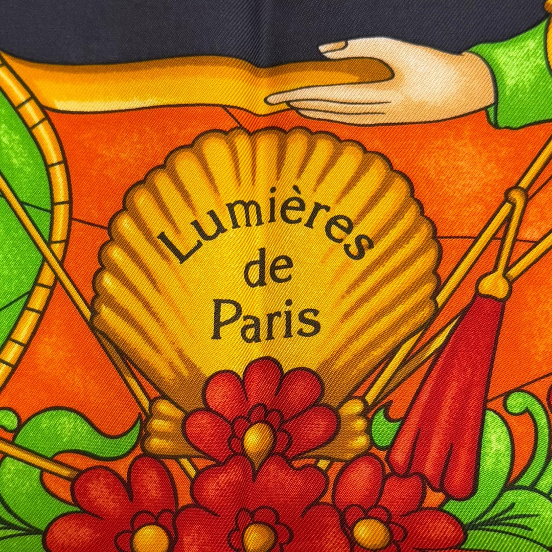 未使用品★HERMES エルメス カレ90 Lumieres De Paris パリの灯 シルク100％ 希少 スカーフ マルチ フランス製 レディース 箱付き