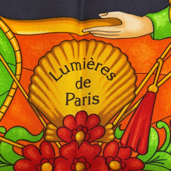 未使用品★HERMES エルメス カレ90 Lumieres De Paris パリの灯 シルク100％ 希少 スカーフ マルチ フランス製 レディース 箱付き