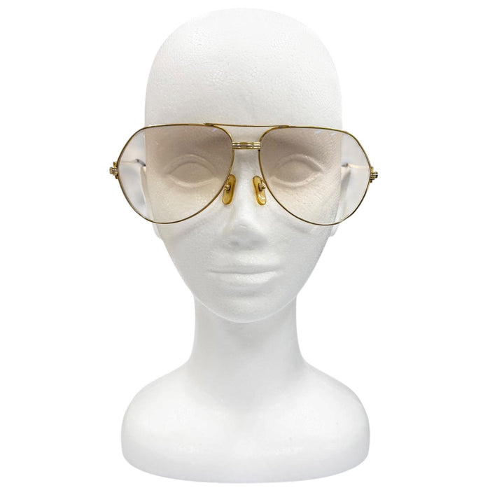美品▼Cartier カルティエ ヴィンテージ ヴァンドーム ティアドロップ サングラス ゴールド ボルドー 52□14 140 度入 フランス製 メンズ