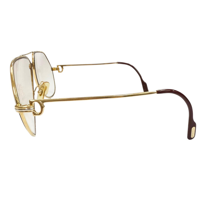美品▼Cartier カルティエ ヴィンテージ ヴァンドーム ティアドロップ サングラス ゴールド ボルドー 52□14 140 度入 フランス製 メンズ