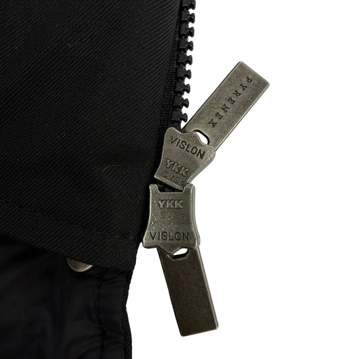 美品☆Pyrenex ピレネックス BORDEAUX ラクーンファー・フード付 ZIP UP ダウンコート ダウンジャケット ブラック 36 正規品 レディース