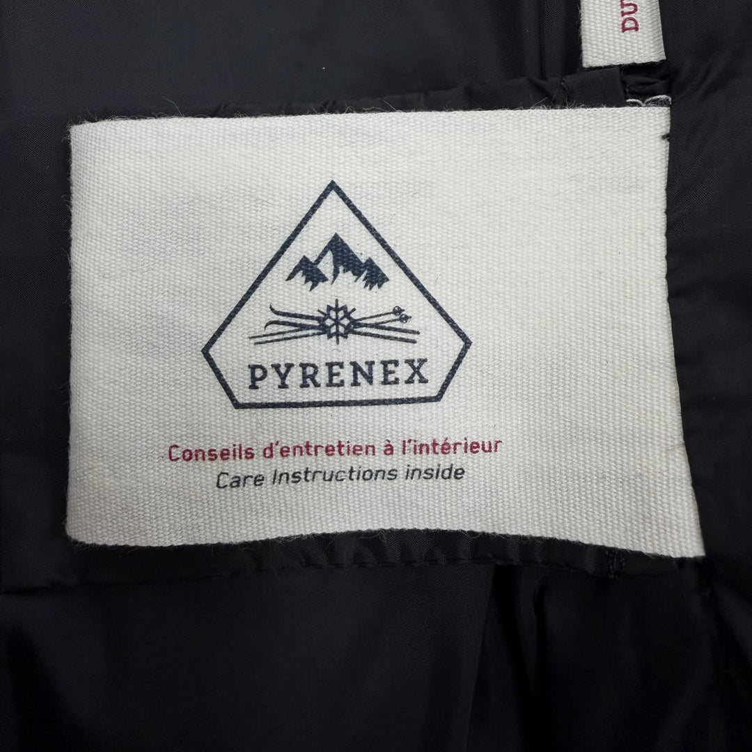 美品☆Pyrenex ピレネックス BORDEAUX ラクーンファー・フード付 ZIP UP ダウンコート ダウンジャケット ブラック 36 正規品 レディース