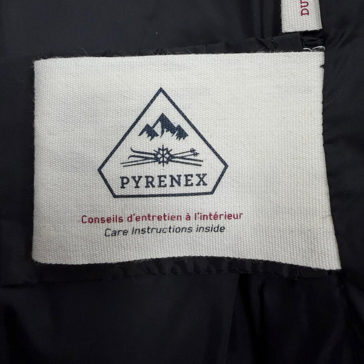 美品☆Pyrenex ピレネックス BORDEAUX ラクーンファー・フード付 ZIP UP ダウンコート ダウンジャケット ブラック 36 正規品 レディース