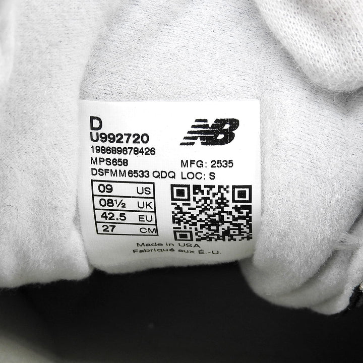 未使用品▲NEW BALANCE ニューバランス U992720 992 オリビン Nロゴ スニーカー グレー ベージュ 27cm USA製 メンズ 箱付き