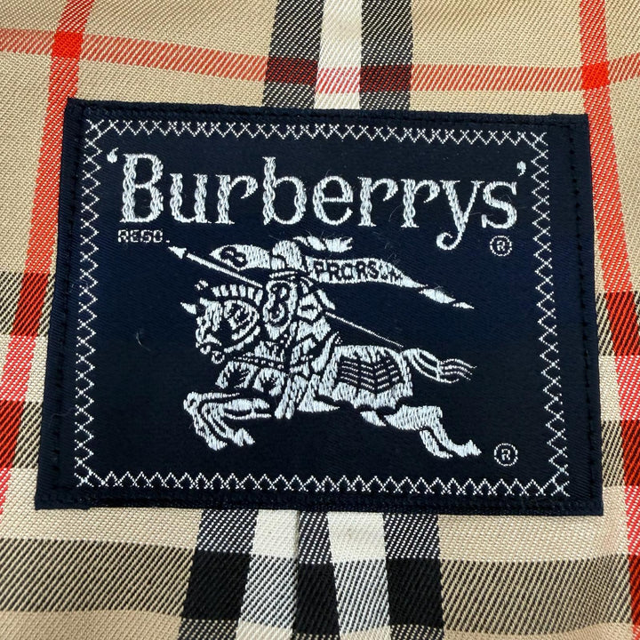 美品▼Burberrys バーバリー ヴィンテージ 裏地ノバチェック柄 比翼仕立て ステンカラーコート ベージュ 92 170(Mサイズ相当) メンズ