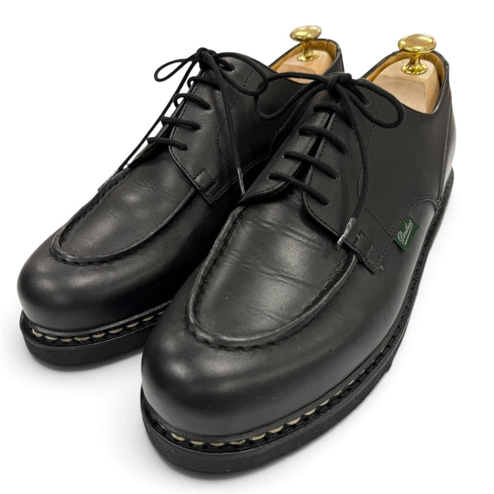 極美品▼Paraboot パラブーツ CHAMBORD シャンボード Uチップ レースアップ レザーシューズ ブラック 8 フランス製 メンズ
