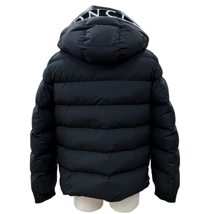 極美品▼MONCLER モンクレール 2025年製 CARDERE ロゴワッペン付き フーデッド WZIPUP ダウンジャケット ブラック 2 正規品 メンズ