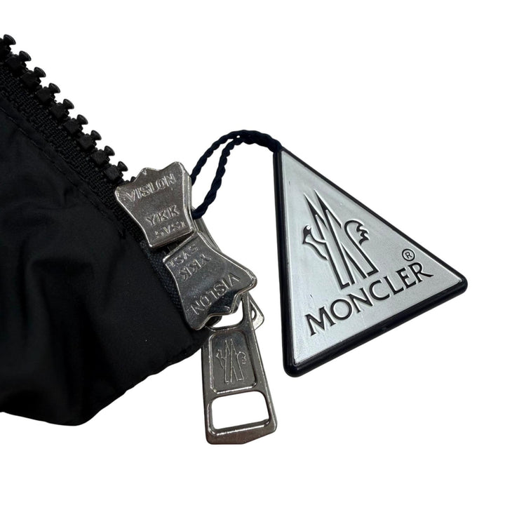 極美品▼MONCLER モンクレール 2025年製 CARDERE ロゴワッペン付き フーデッド WZIPUP ダウンジャケット ブラック 2 正規品 メンズ