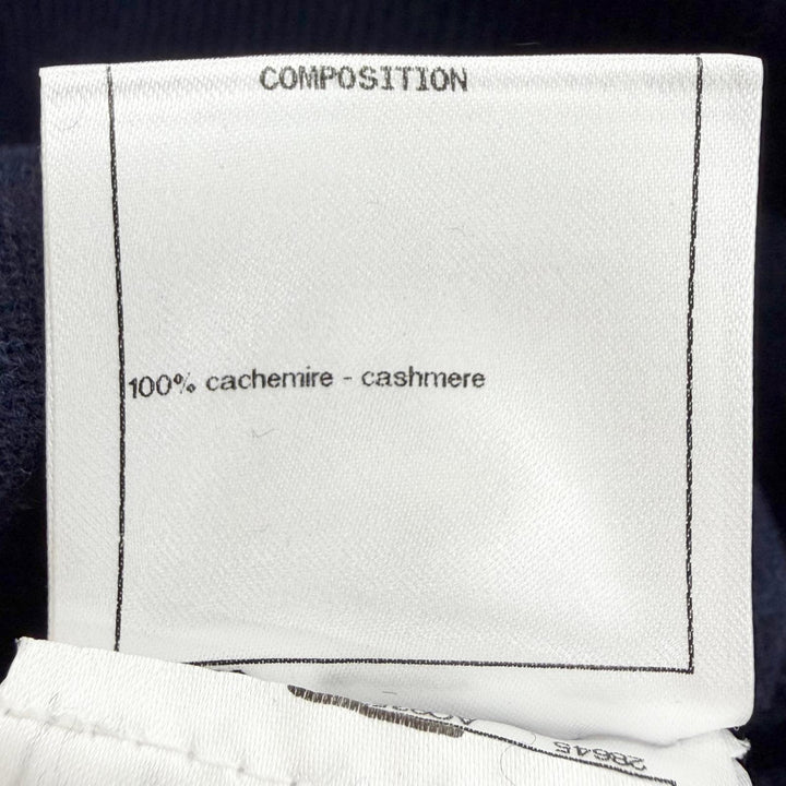 美品△CHANEL シャネル P57330 GABRELLE COCO カシミヤ100％ ココマーク 長袖 ニット セーター ネイビー マルチカラー 36 英国製 正規品