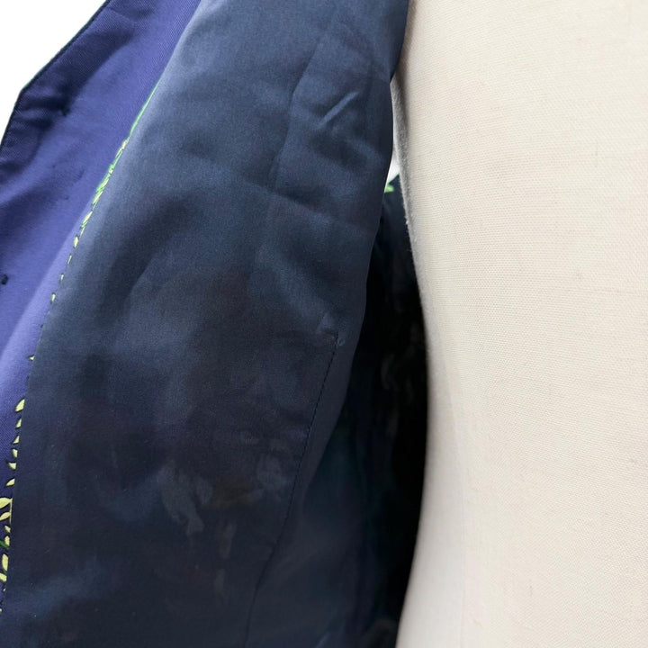 極美品▼HERMES エルメス ヴィンテージ シルク100% SICHUAN 四川省 Vネック ジレ ベスト グリーン ネイビー 52 フランス製 メンズ