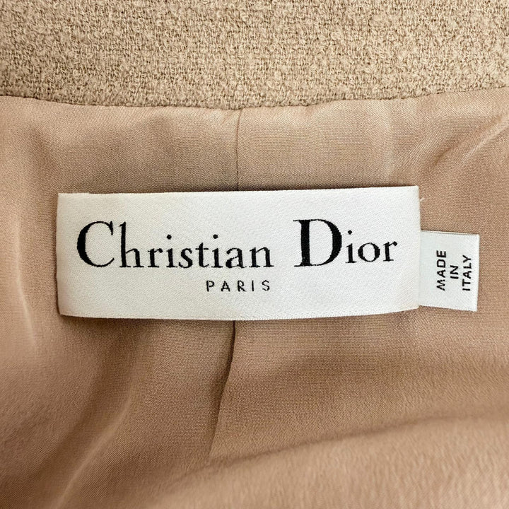 極美品◇Christian Dior 2024年製 411C03P1571 ロゴボタン スカラップエッジ Bow Pea Jacket ジャケット ベージュ 40 イタリア製 正規品