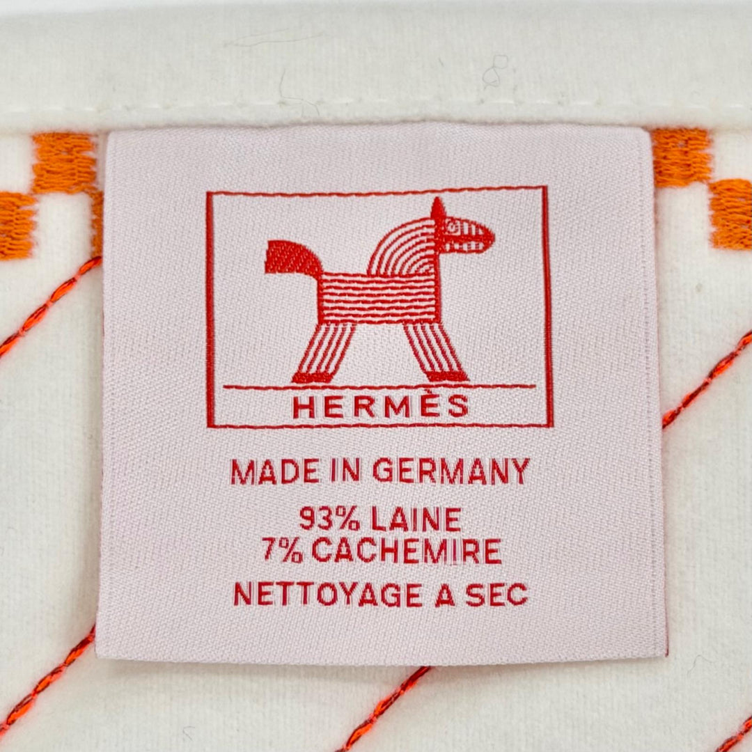 極美品△HERMES エルメス キルティングカバー アニモー ナッテ ウール カシミヤ エクリュ ブランケット 120×120cm ドイツ製 定価447700円