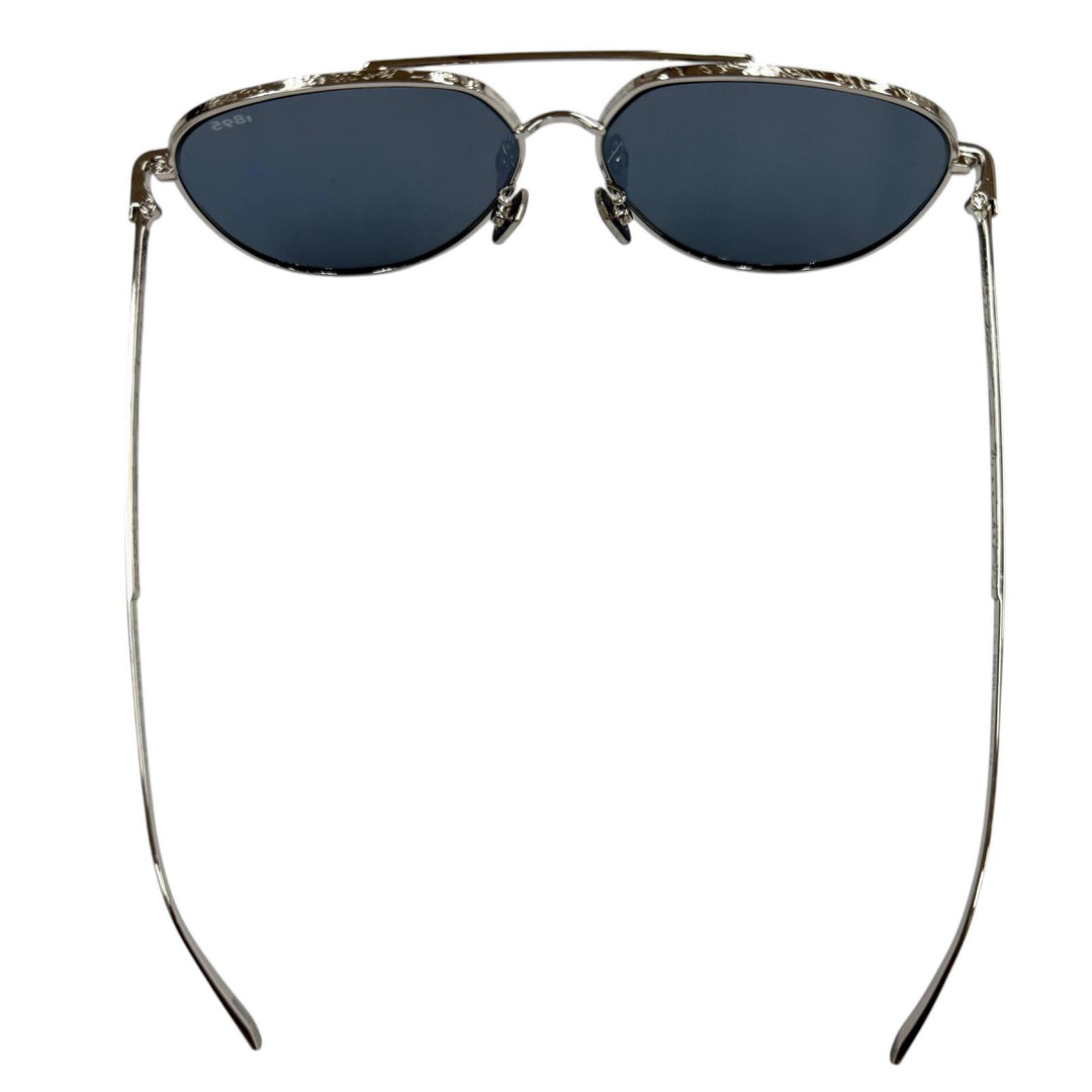 極美品▼Berluti ベルルッティ BL40010U 新型ロゴ カリグラフィ ツーブリッジ ティアドロップ アイウェア サングラス シルバー 59□13