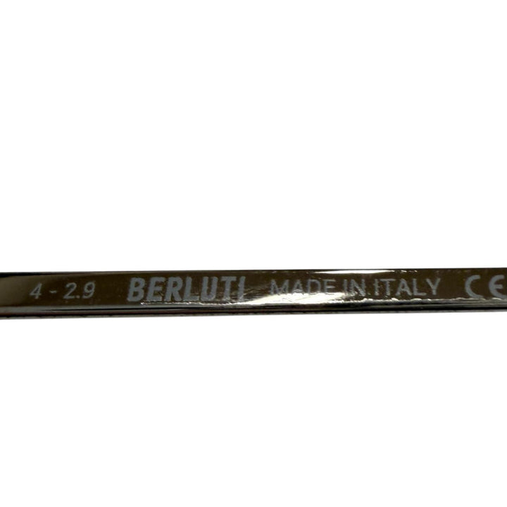 極美品▼Berluti ベルルッティ BL40010U 新型ロゴ カリグラフィ ツーブリッジ ティアドロップ アイウェア サングラス シルバー 59□13