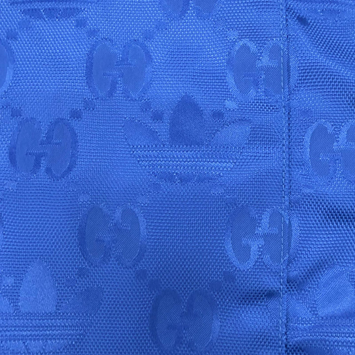 極美品◇GUCCI adidas グッチ アディダス 702298 GG柄 トレフォイル サイドライン ナイロンジャケット 青 38 イタリア製 正規品 メンズ