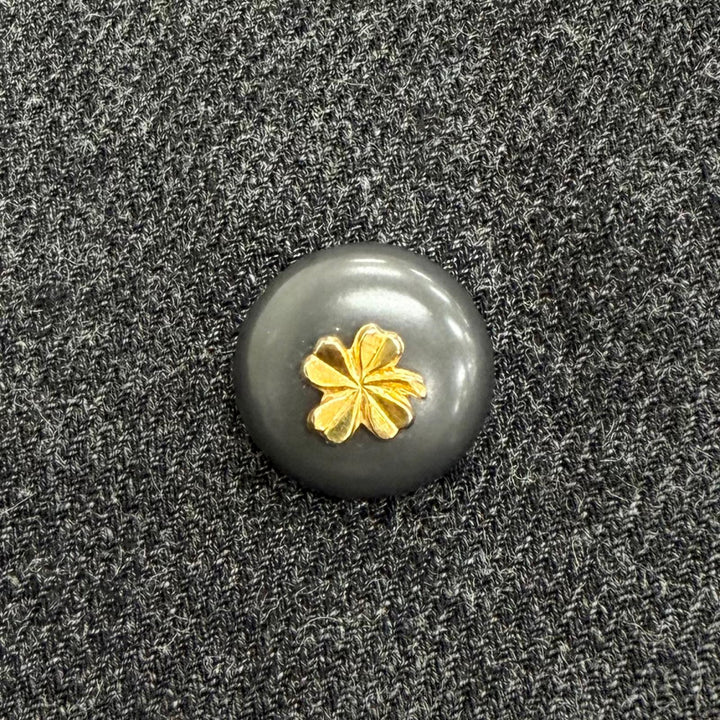 美品△CHANEL シャネル ヴィンテージ 90年代 クローバーボタン ジャケット ロングプリーツスカート スーツ セットアップ 38 仏製 正規品