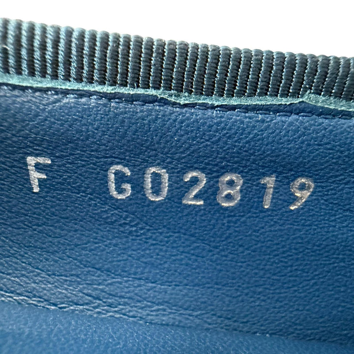 美品☆CHANEL シャネル G02819 バレリーナ ココマーク リボン レザー フラットパンプス バレエシューズ ネイビー 35.5 イタリア製