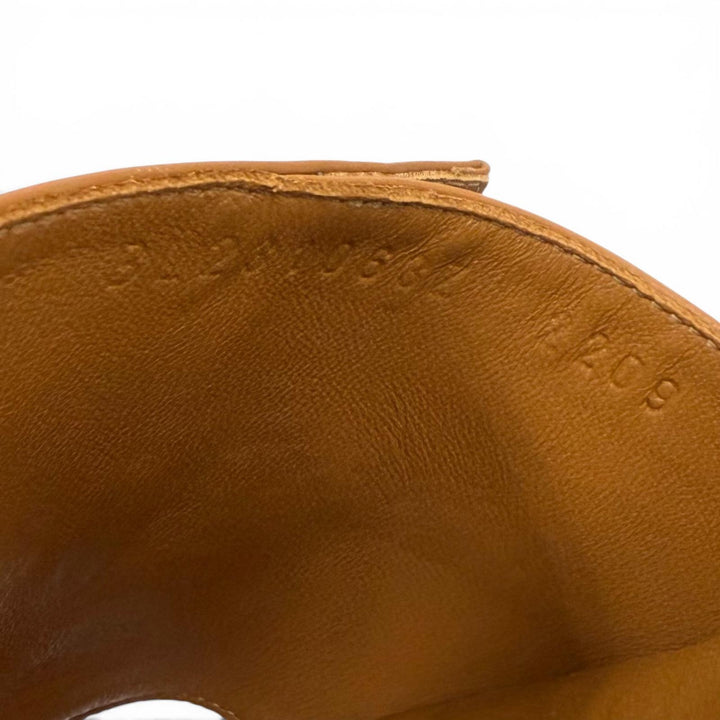 極美品★HERMES エルメス 2023年製 231063Z ジジ ナチュラル ケリー金具 チャンキーヒール レザー サンダル 39 イタリア製 箱・保存袋付