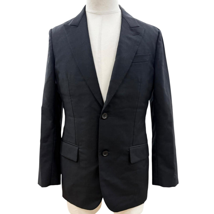 美品▼LOUIS VUITTON ルイヴィトン TAILOR MADE ウール モヘア ロゴ入ボタン シングルスーツ セットアップ ブラック 46 S-XS相当 正規品