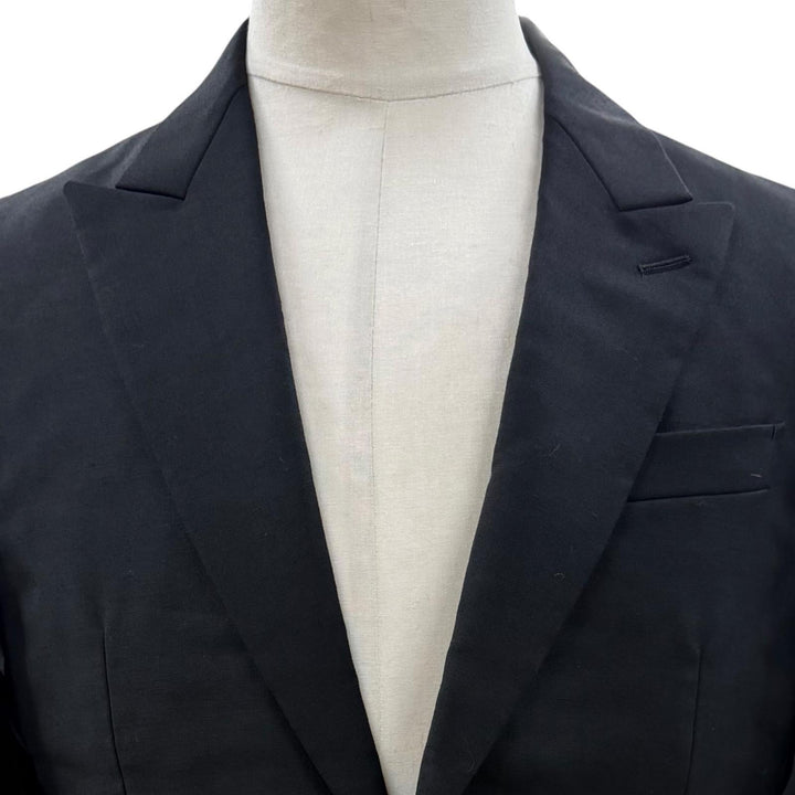 美品▼LOUIS VUITTON ルイヴィトン TAILOR MADE ウール モヘア ロゴ入ボタン シングルスーツ セットアップ ブラック 46 S-XS相当 正規品