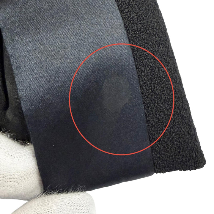 美品△CHANEL シャネル ヴィンテージ 02A P19727 ウール100％ シルク使い ココマーク サテンパイピング ジャケット ブラック ネイビー 40