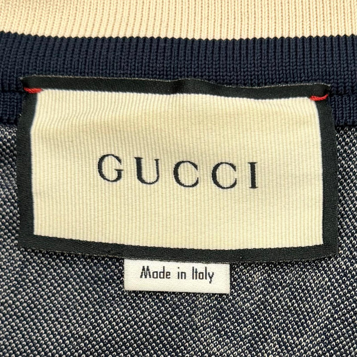極美品▼GUCCI グッチ 496919 コットン100% GGジャカード ZIPUP ブルゾン トラックジャケット ネイビー S イタリア製 正規品 メンズ