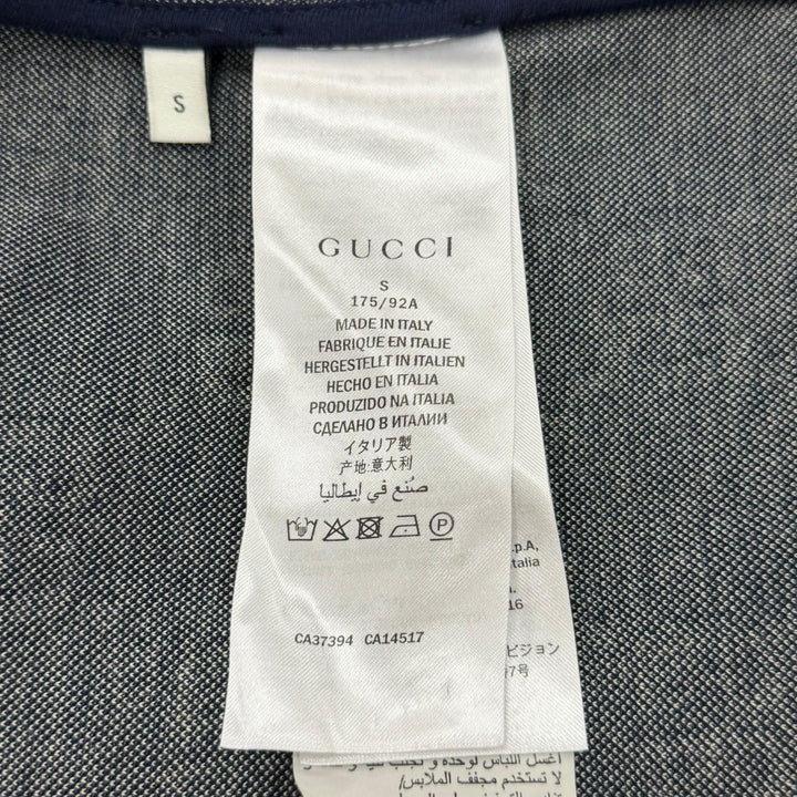 極美品▼GUCCI グッチ 496919 コットン100% GGジャカード ZIPUP ブルゾン トラックジャケット ネイビー S イタリア製 正規品 メンズ