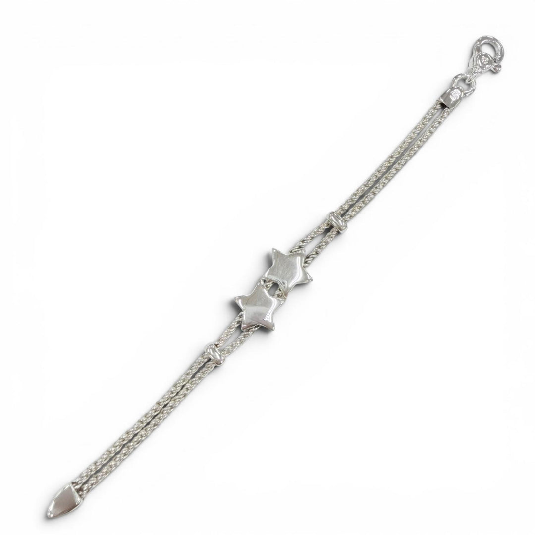極美品◇TIFFANY&amp;Co. ティファニー ヴィンテージ 925 スター ダブルロープ ブレスレット 腕輪 シルバー イタリア製 重量23.6g レディース