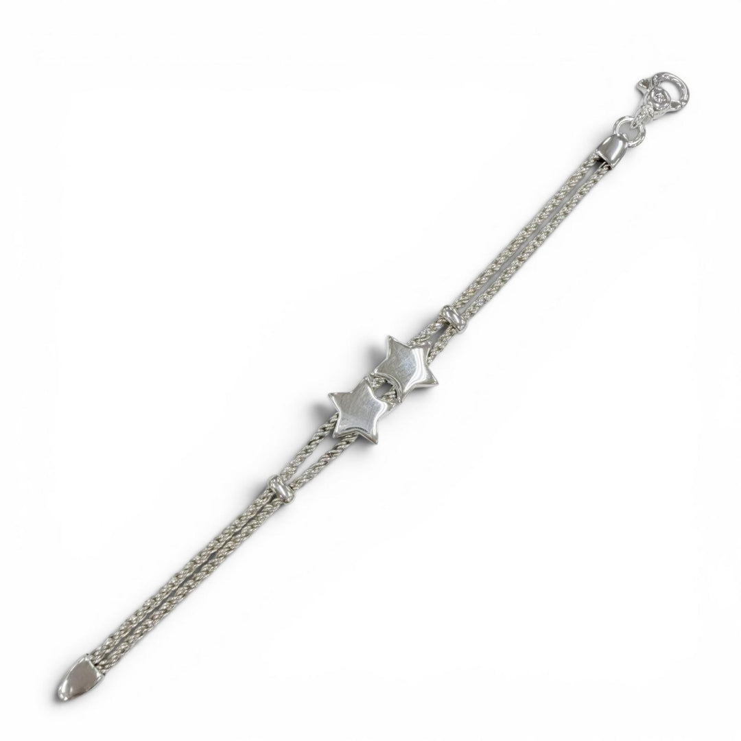 極美品◇TIFFANY&amp;Co. ティファニー ヴィンテージ 925 スター ダブルロープ ブレスレット 腕輪 シルバー イタリア製 重量23.6g レディース