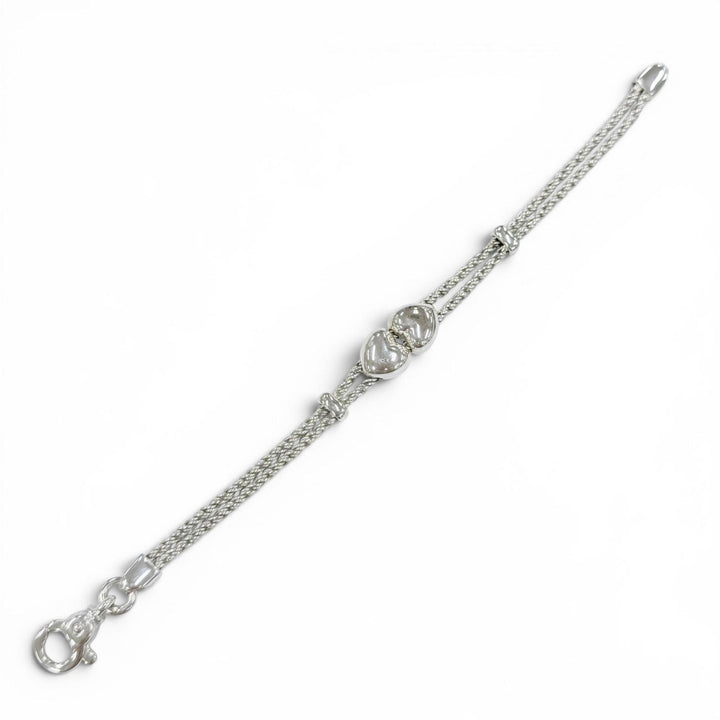 極美品◇TIFFANY&amp;Co. ティファニー ヴィンテージ 925 ハート ダブルロープ ブレスレット 腕輪 シルバー イタリア製 重量19.0g レディース