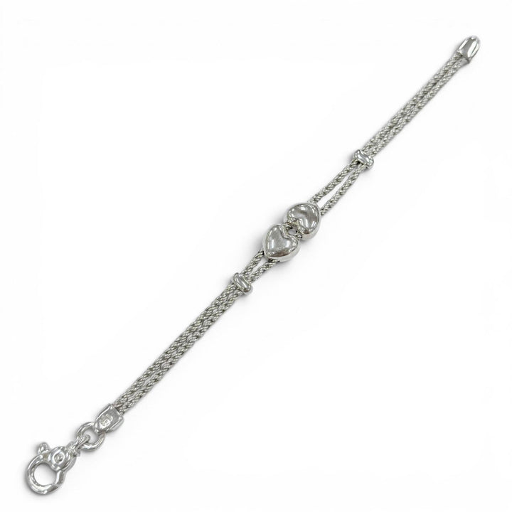 極美品◇TIFFANY&amp;Co. ティファニー ヴィンテージ 925 ハート ダブルロープ ブレスレット 腕輪 シルバー イタリア製 重量19.0g レディース