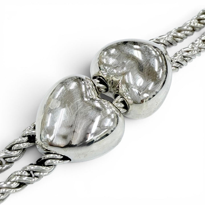 極美品◇TIFFANY&amp;Co. ティファニー ヴィンテージ 925 ハート ダブルロープ ブレスレット 腕輪 シルバー イタリア製 重量19.0g レディース