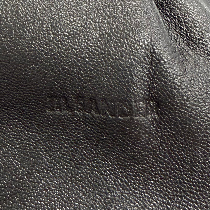 美品△JIL SANDER ジルサンダー RABBIT ラビット ポーチ ミディアム ラムレザー ウサギ ブラック ゴールド金具 イタリア製 定価94600円