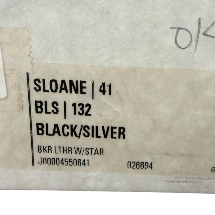 未使用品□JIMMY CHOO ジミーチュウ SLOANE レザー スタースタッズ モカシン フラットシューズ ローファー ブラック 41 イタリア製