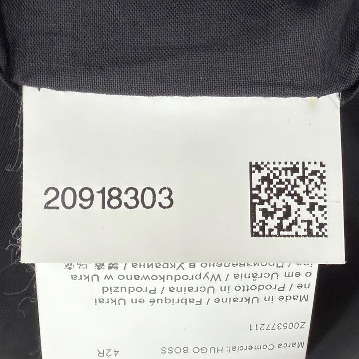 極美品▼HUGO BOSS ヒューゴボス ウール カシミヤ COLOMBO生地使用 ロゴ入りボタン シングル チェスターコート ブラック 52 メンズ