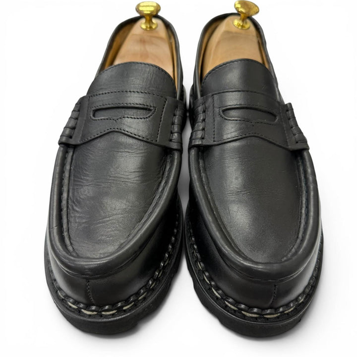極美品□Paraboot パラブーツ REIMS ランス LIS CAFE 2026年4月購入 レザー コインローファー ブラック 7.5 フランス製 メンズ 保存袋付