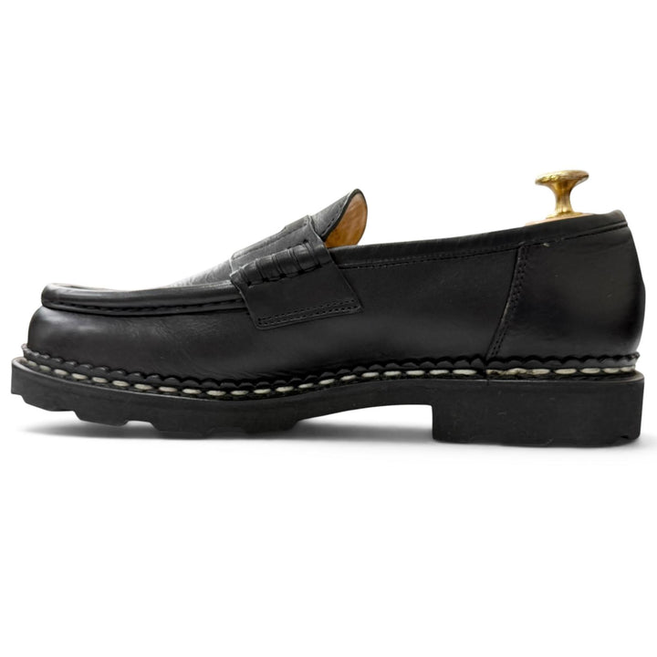 極美品□Paraboot パラブーツ REIMS ランス LIS CAFE 2026年4月購入 レザー コインローファー ブラック 7.5 フランス製 メンズ 保存袋付