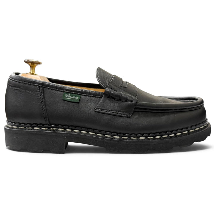 極美品□Paraboot パラブーツ REIMS ランス LIS CAFE 2026年4月購入 レザー コインローファー ブラック 7.5 フランス製 メンズ 保存袋付