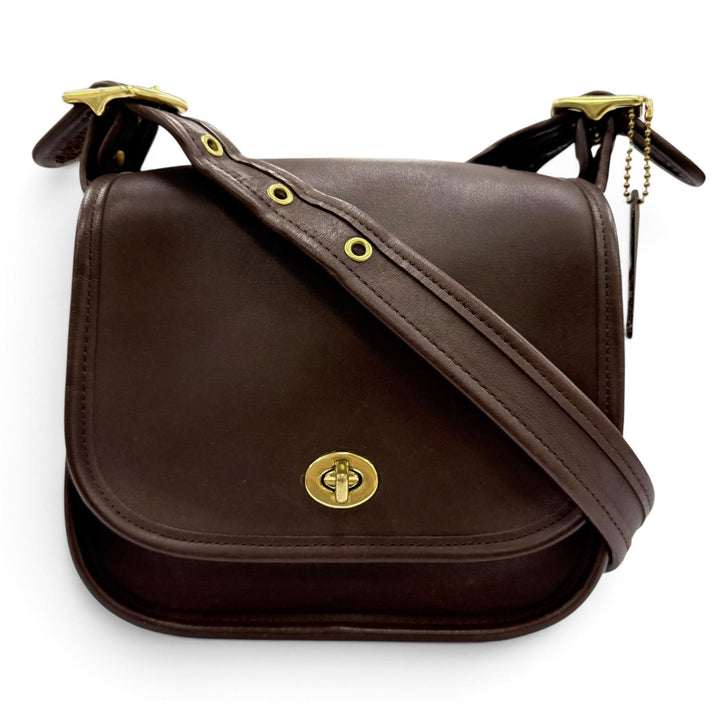 美品☆COACH コーチ ヴィンテージ 9965 オールド コーチ グローブレザー ショルダーバッグ ブラウン レディース