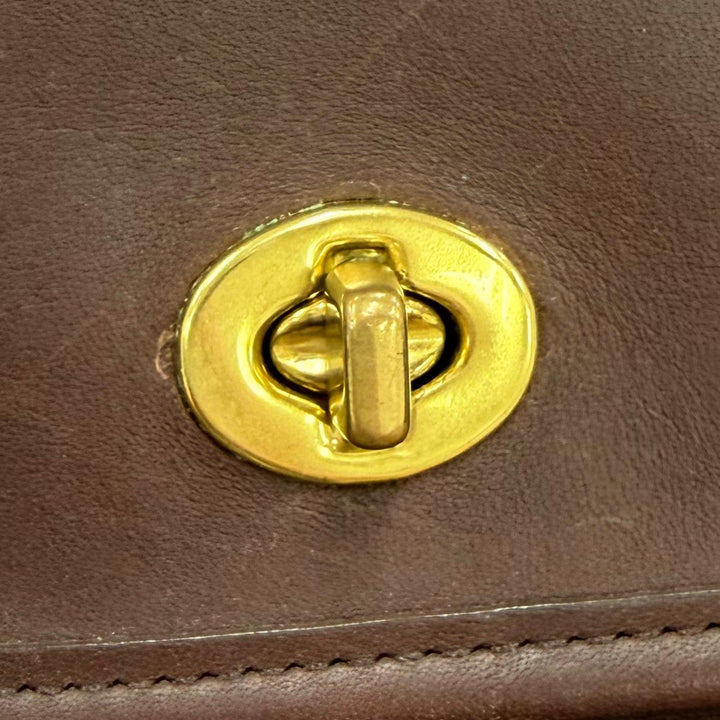 美品☆COACH コーチ ヴィンテージ 9965 オールド コーチ グローブレザー ショルダーバッグ ブラウン レディース